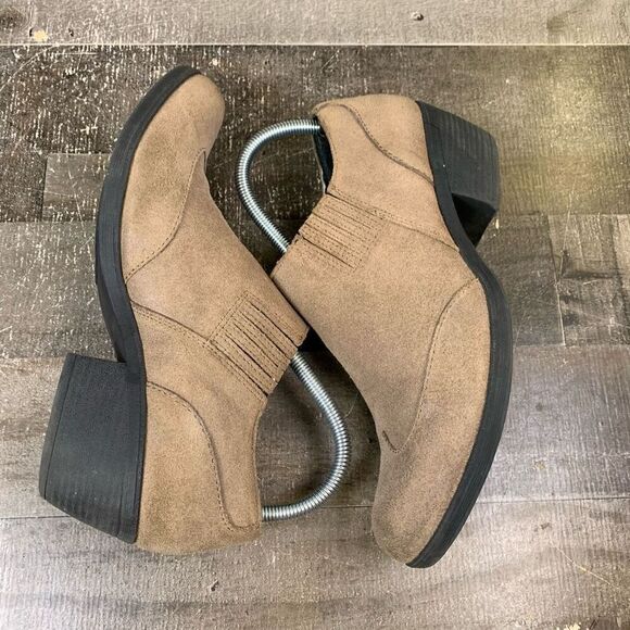 Korks by Kork Ease Women’s Size 8.5 Suede Ankle Booties Tan Slip On Block Heel - Picture 8 of 11